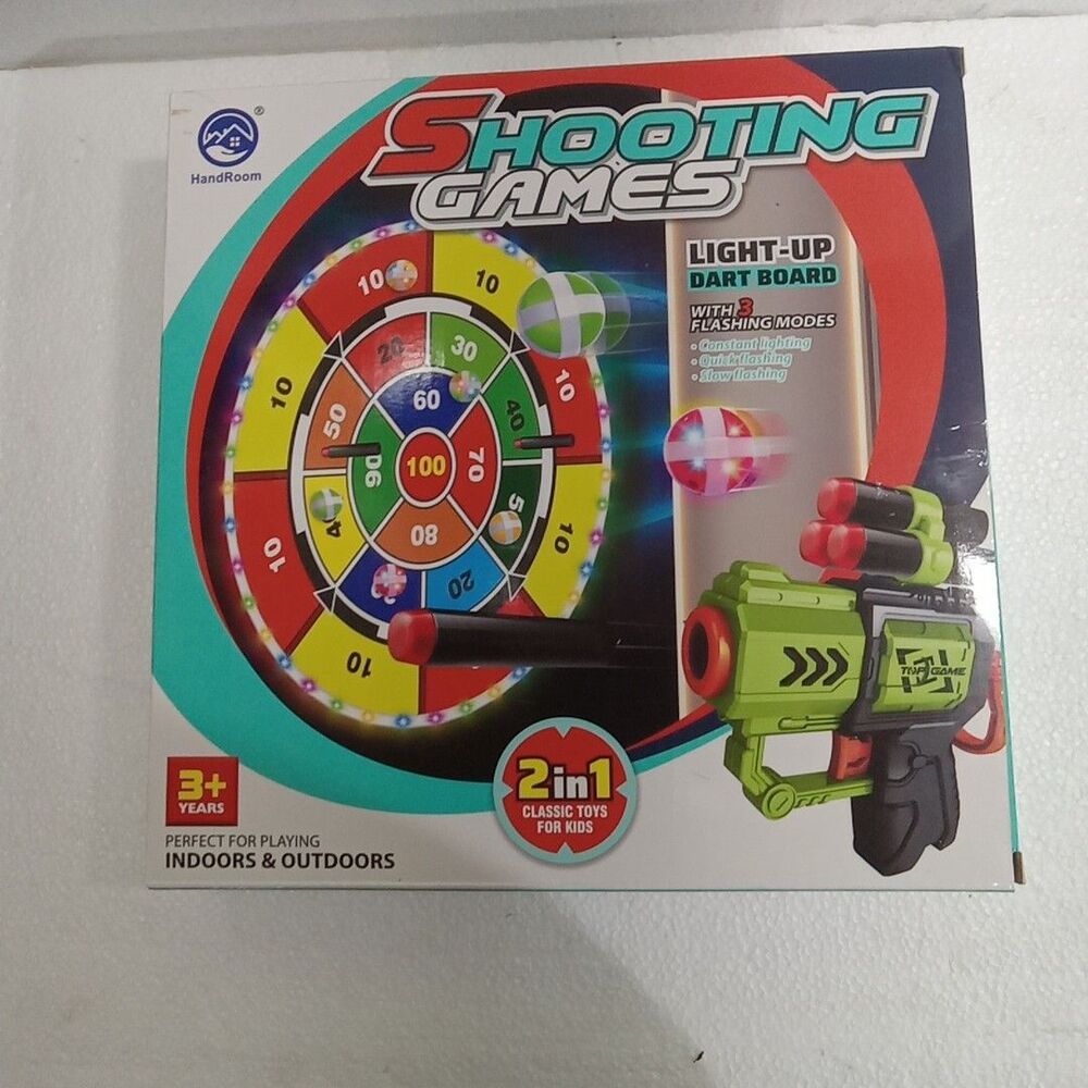 Handroom Shooting Games Children Light Up Dart Board - NEW In Box - Ages 3+